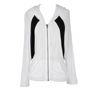 Black and White Colorblock Batwing Hoodie